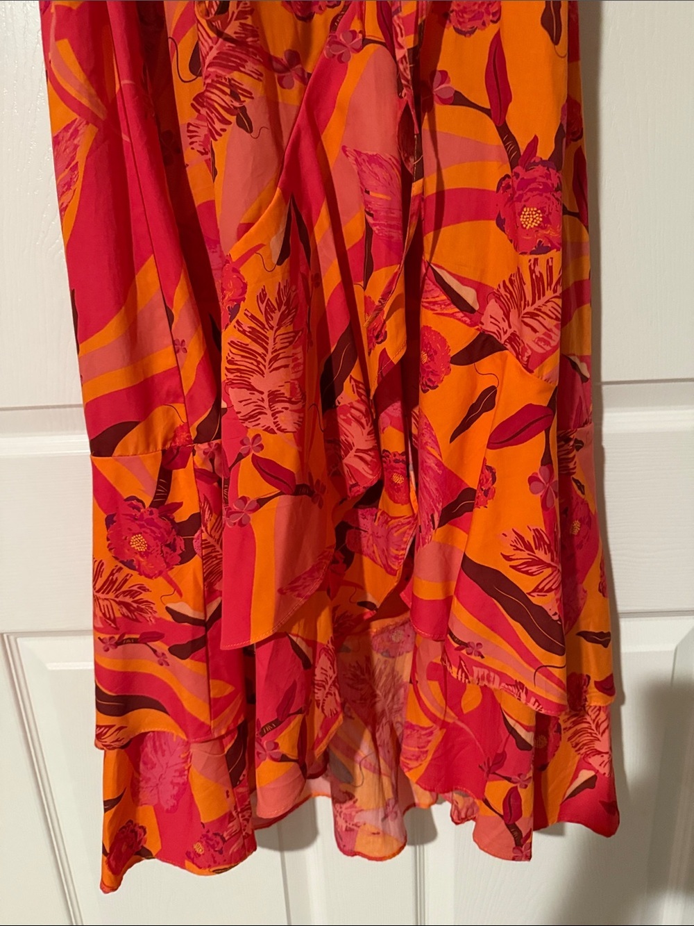 MELLODAY Pink and Orange Floral Midi Dress - Picture 4 of 9